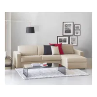 alisea canapé-lit, canapé d'angle, 100% made in italy, canapé à ouverture pivotante, avec péninsule de rangement réversible, avec accoudoirs fins, 260x95h90 cm, beige 8052773593755