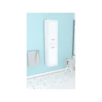 colonne de salle de bain scandinave blanc a suspendre - h150xp25xl35cm - nordik basis