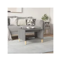 table basse table de salon  bout de canapé gris béton 60x40x50 cm bois d'ingénierie meuble pro frco12601