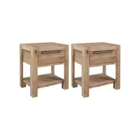 tables de chevet avec tiroirs 2 pcs 40x30x48 cm bois d'acacia