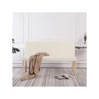 banc 139,5 cm  banc de jardin banc de table de séjour crème similicuir meuble pro frco57423