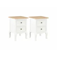table de nuit chevet commode armoire meuble chambre 2 pcs blanc 35x30x49 cm mdf helloshop26 1402162