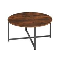 tectake table basse aberdeen 88,5x47cm - bois foncé industriel, rustique 404342