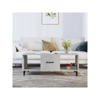 table basse table de salon  bout de canapé gris béton 102x50x40 cm bois d'ingénierie meuble pro frco16612