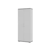 armoire de rangement presley 80cm à 2 portes - gris clair