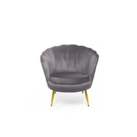 fauteuil arrondi pied or gatsby - gris