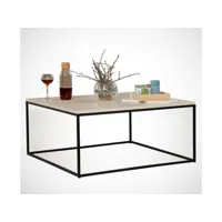 table basse poly 75 cm bois et noir azura-41598