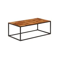 table basse table de salon  bout de canapé 110x60x40 cm bois d'acacia solide et acier meuble pro frco68575
