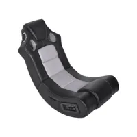fauteuil à bascule à enceinte  chaise à bascule fauteuil relax noir et gris similicuir meuble pro frco74164