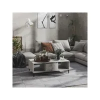 table basse table de salon  bout de canapé gris béton 103,5x60x35 cm aggloméré meuble pro frco51165