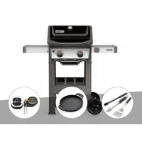 barbecue gaz weber spirit ii e-210 gbs + thermomètre igrill 3 + plancha + kit ustensiles 3 pièces better