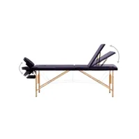 vidaxl table de massage pliable 3 zones bois violet 110189