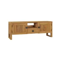meuble tv  banc tv armoire de rangement 120x32x45 cm bois de teck massif meuble pro frco74631