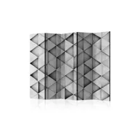 paravent 5 volets - grey triangles ii [room dividers] a1-paraventtc1123
