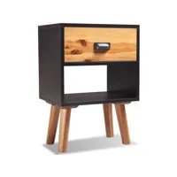 table de nuit chevet commode armoire meuble chambre bois d'acacia massif 40 x 30 x 58 cm helloshop26 1402134