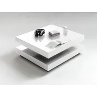 table basse moderne pivotante blanc laqué elysée