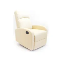 fauteuil inclinable astan hogar relax manuel crème cuir synthétoqie