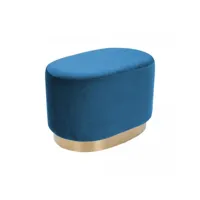 tabouret fait main zade bleu 35x55 en bois motif : contemporain