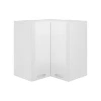 armoire d'angle suspendue blanc brillant 57x57x60 cm aggloméré