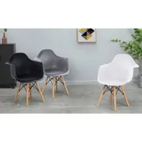 chaise malmö - lot de 2 chaises - gris