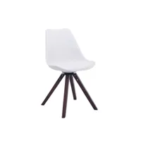 chaise de salle à manger troyes pivotante piétement en forme carrée , blanc /bois de chêne noyer