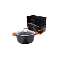 berlinger haus bh/1095n casserole à sauce 4,2 l rond noir, orange bh/1095n