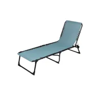 chaise longue bain de soleil coloris bleu gris 190x85x55cm