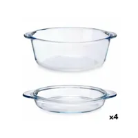 casserole avec couvercle transparent verre borosilicaté 2,1 l (4 unités)