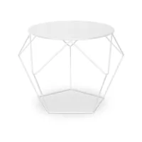 table d'appoint - design industriel - métal - diamond blanc