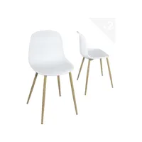 lot de 2 chaises de cuisine design yeni (blanc)