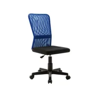 chaise de bureau noir et bleu 44x52x100 cm tissu en maille