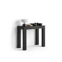 mobili fiver, table console extensible first, frêne noir, made in italy
