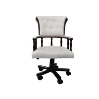 fauteuil chaise chaise de bureau en cuir mélangé blanc helloshop26 0502150