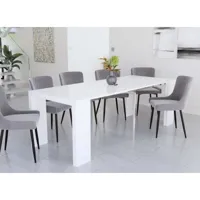 table console extensible blanche 8 personnes estelle