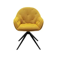 chaise avec accoudoirs pivotante carlito mesh jaune kare design