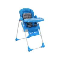 chaise haute pour bébé bleu et gris