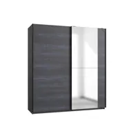 armoire portes coulissantes maera 180 cm graphite digi-steel-optic 20101005299