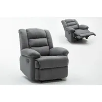 fauteuil relax buckingham - 85 x 93 x 100 cm - gris clair