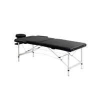 table de massage pliable 3 zones hauteur réglable dim. 185l x 70l x 59-84h cm sac transport alu. synthétique pvc noir