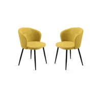 chaise rembourrée en tissu jaune et structure en métal rumble 2 chaises
