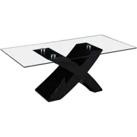 table basse rectangulaire tina - 117 x 62 x 45 cm - noir - mdf laqué