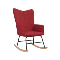 chaise à bascule fauteuil à bascule  fauteuil de relaxation rouge bordeaux tissu meuble pro frco69190
