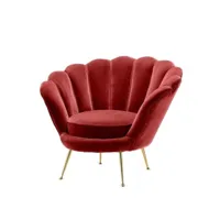 fauteuil rouge forme coquillage azura-41438