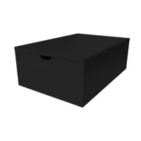 cube de rangement bois 75x50 cm + tiroir  noir cube75t-n