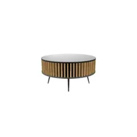 remo - table basse ronde style moderne salon - 90x46 cm  - table à café - noir