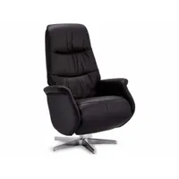 fauteuil relax manuel delta noir cuir, pvc 140048