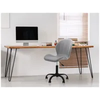 fauteuil de bureau billy avec pieds noirs - gris clair