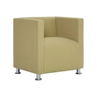 fauteuil de relaxation - chaise de relaxation cube vert tissu pwfn14384