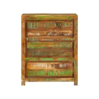 armoire à tiroirs, armoire de rangement multicolore 60x33x75 cm bois de récupération pewv28851 meuble pro