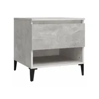 table d'appoint bout de canapé gris béton 50x46x50 cm bois d'ingénierie